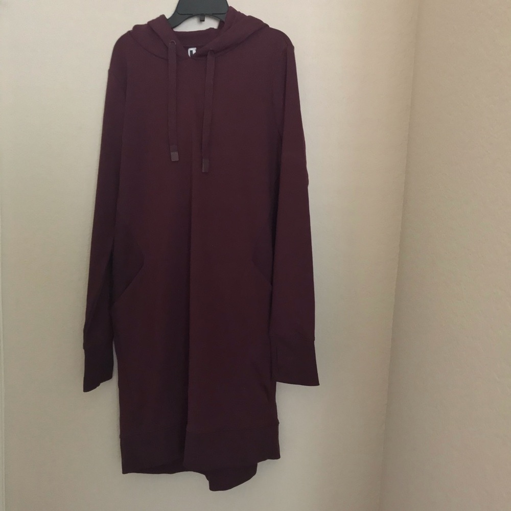 Athleta Triumph Sweatshirt Dress Antique Burgundy - Picture 8 of 10